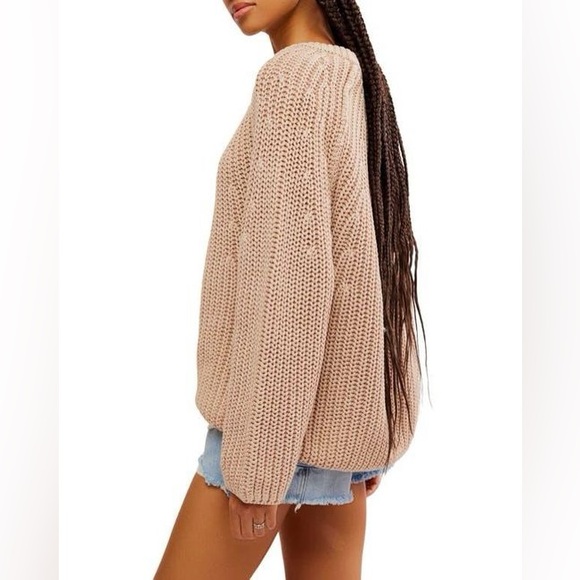 𝓯𝓹 Free People ~ Take Me Home Cotton Sweater in 🍒 Cherry - Picture 12 of 15